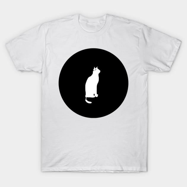 White Cat On The Moon T-Shirt by SpieklyArt